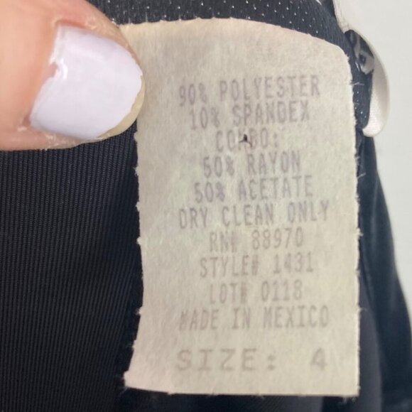 Vintage Ronni Nicole Black Velvet Maxi Dress Womens 4 Stretch 90s Y2K Prom Goth - Picture 7 of 11